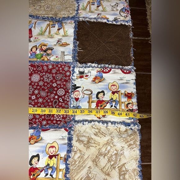 Cowboy western bandanna denim throw blanket - Picture 8 of 8